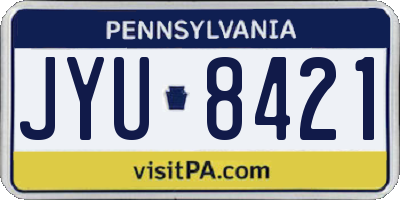 PA license plate JYU8421
