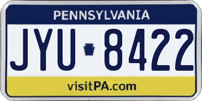 PA license plate JYU8422