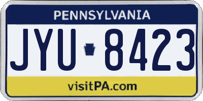 PA license plate JYU8423