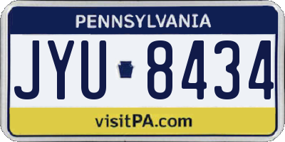 PA license plate JYU8434