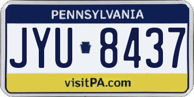 PA license plate JYU8437