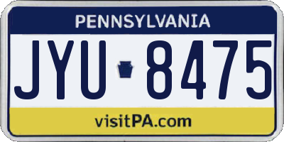 PA license plate JYU8475