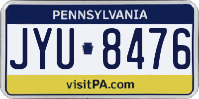 PA license plate JYU8476