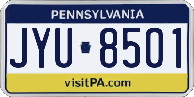 PA license plate JYU8501