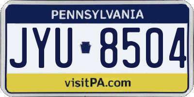 PA license plate JYU8504