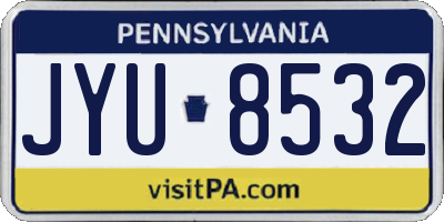 PA license plate JYU8532