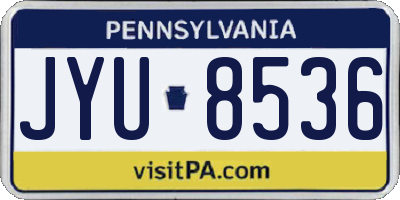 PA license plate JYU8536
