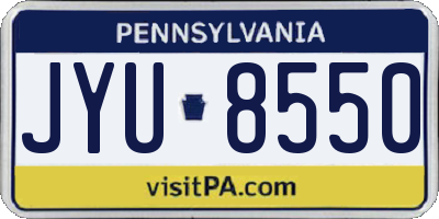 PA license plate JYU8550