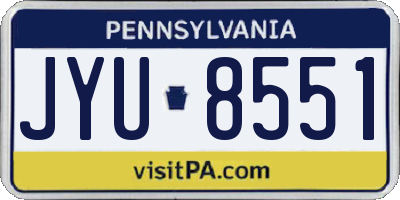 PA license plate JYU8551