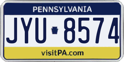 PA license plate JYU8574