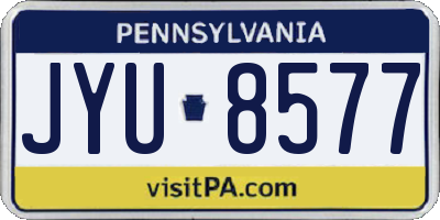 PA license plate JYU8577