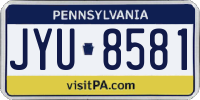 PA license plate JYU8581