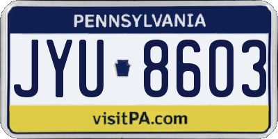 PA license plate JYU8603