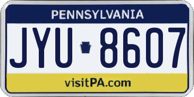 PA license plate JYU8607