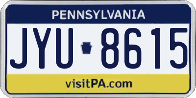 PA license plate JYU8615