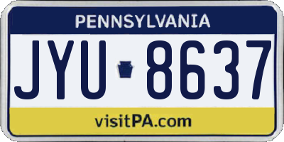 PA license plate JYU8637