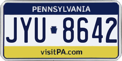 PA license plate JYU8642