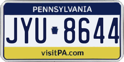 PA license plate JYU8644