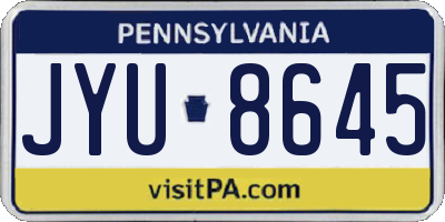 PA license plate JYU8645