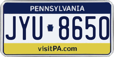 PA license plate JYU8650