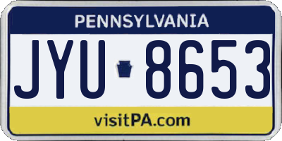 PA license plate JYU8653