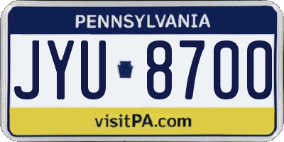 PA license plate JYU8700