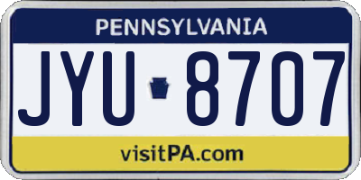 PA license plate JYU8707