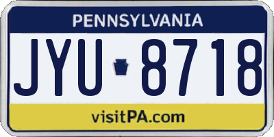 PA license plate JYU8718