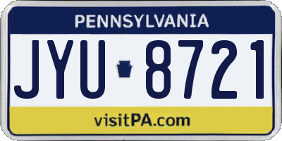 PA license plate JYU8721