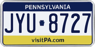 PA license plate JYU8727