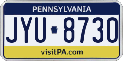 PA license plate JYU8730