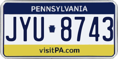 PA license plate JYU8743