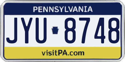 PA license plate JYU8748