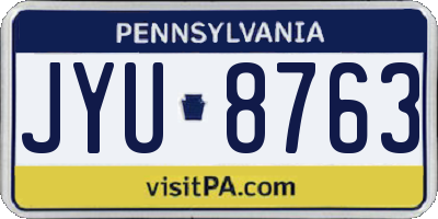 PA license plate JYU8763