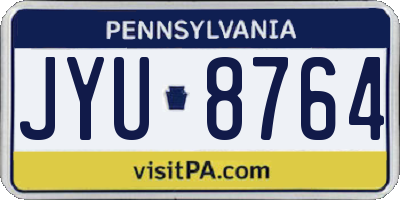 PA license plate JYU8764