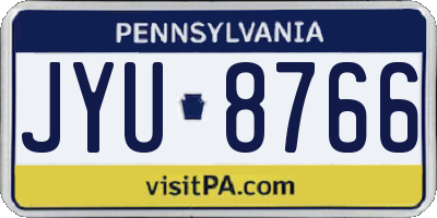 PA license plate JYU8766