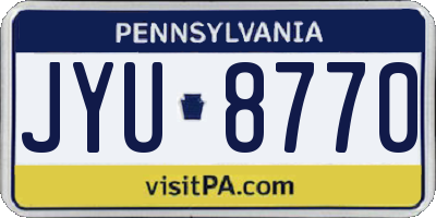PA license plate JYU8770