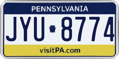 PA license plate JYU8774