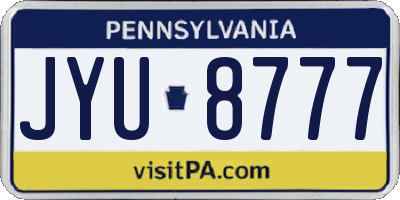 PA license plate JYU8777