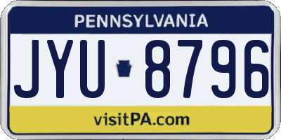 PA license plate JYU8796