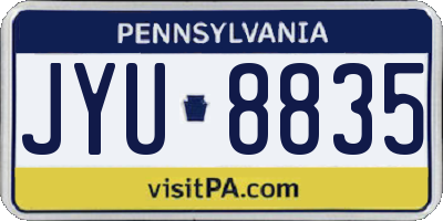 PA license plate JYU8835