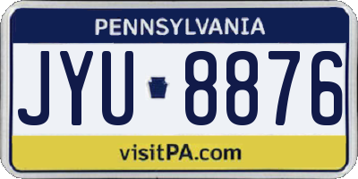 PA license plate JYU8876