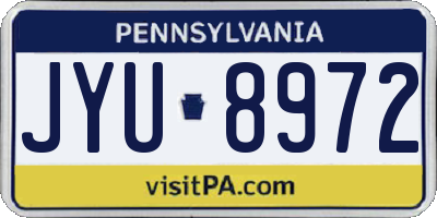 PA license plate JYU8972