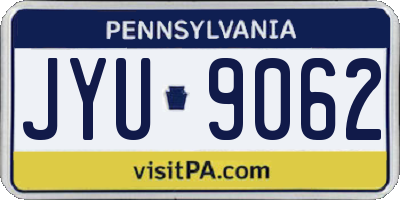 PA license plate JYU9062