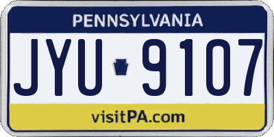 PA license plate JYU9107