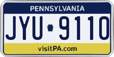 PA license plate JYU9110