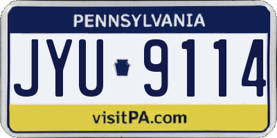 PA license plate JYU9114