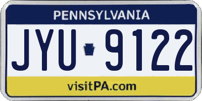 PA license plate JYU9122