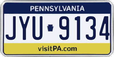 PA license plate JYU9134