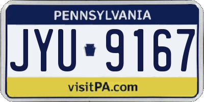 PA license plate JYU9167
